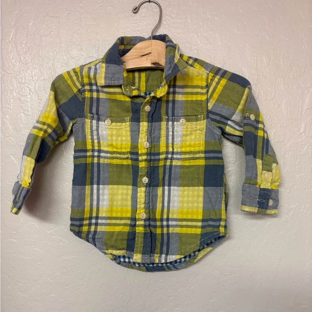 $12‎ ADD ON baby gap flannel plaid button down 2Y Zara Janie and Jack Mini Boden